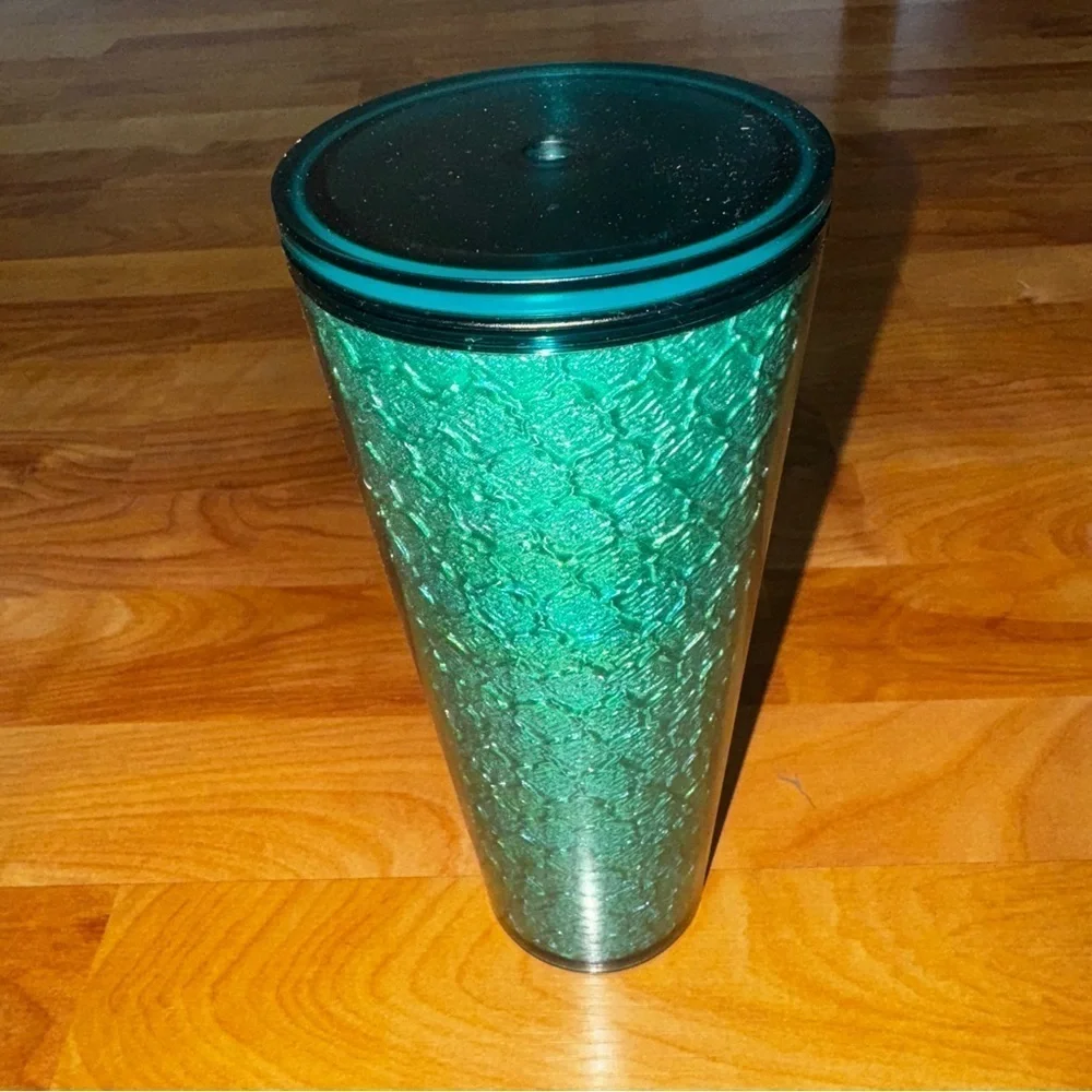 Starbucks Holographic Emerald Green Mermaid Scales Cup - No Straw 24 Ounces
